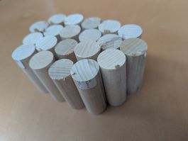 Reststücke Rundstab glatt Buche roh Ø 25 mm, 6 cm lang