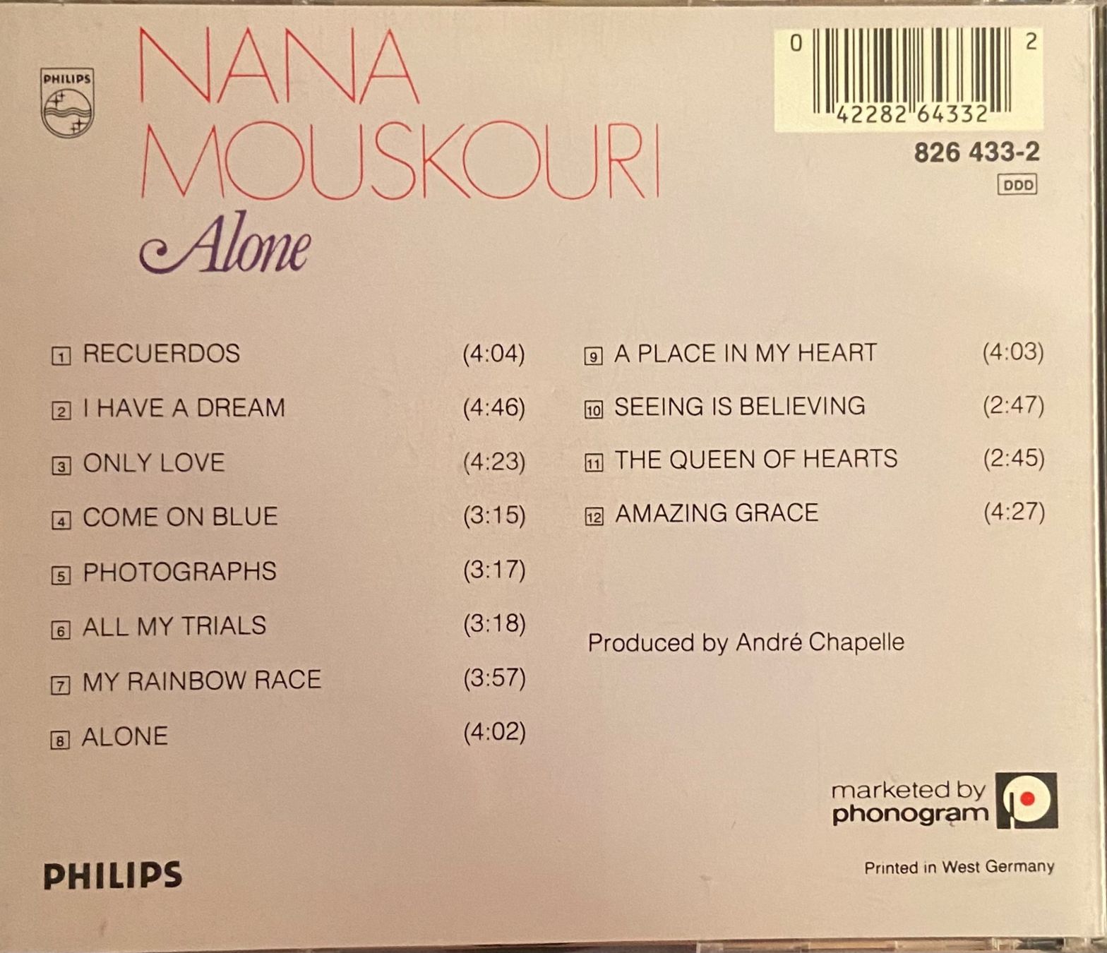 CDs: Nana Mouskouri CD Alone (1985) – Gebraucht aus Luzern von Lycka 1