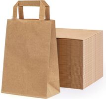 braune Papier-Tragetaschen mit Flachhenkeln
