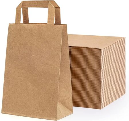 braune Papier-Tragetaschen mit Flachhenkeln