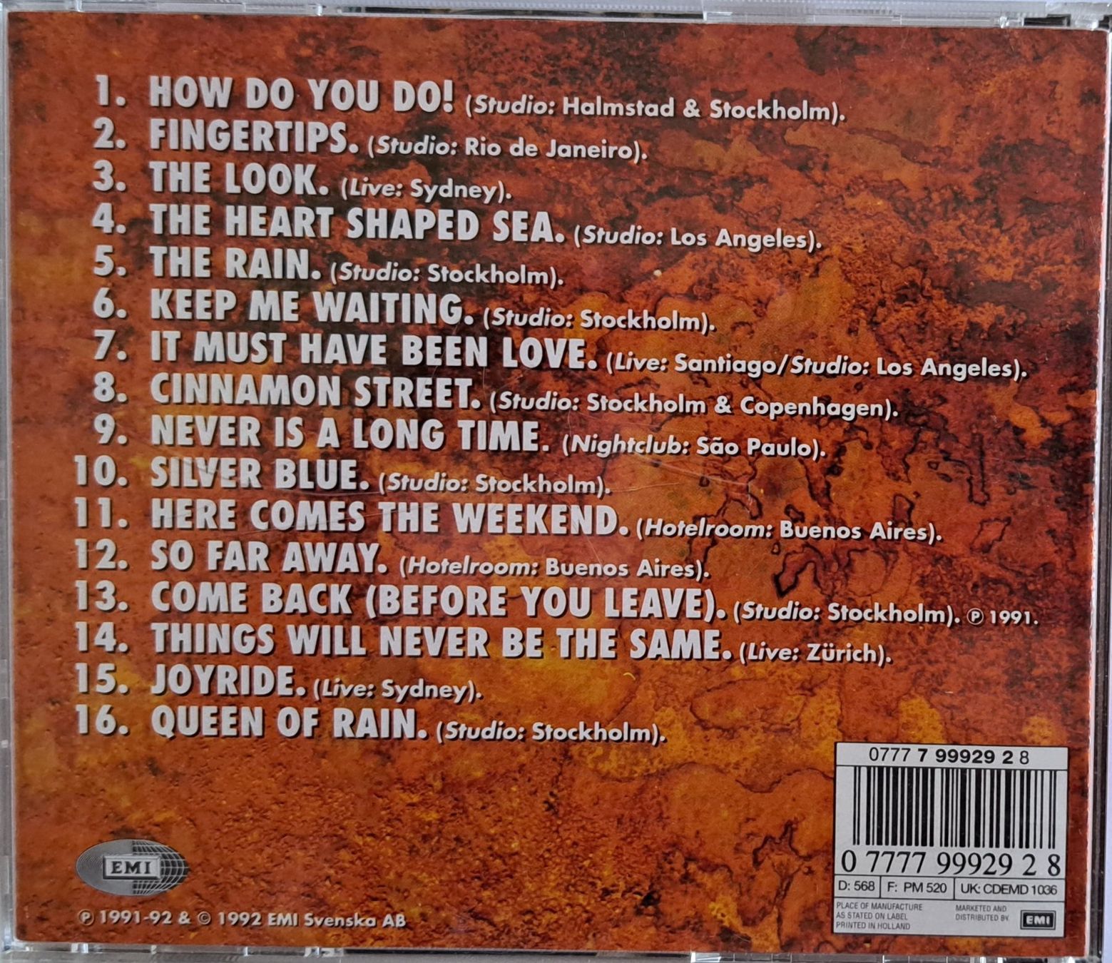 CD: Roxette - Tourism – Usato da Tenniken venduto da mik_6mxg 5