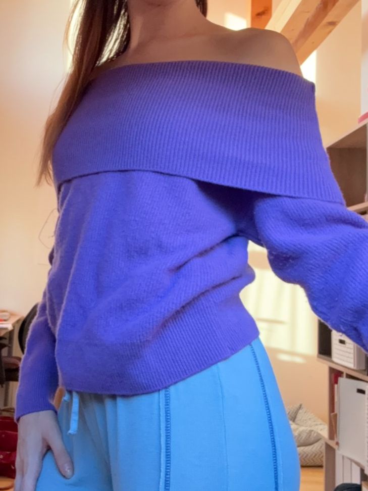 Benetton Maglioni & Felpe: Pull violet épaules dénudées – Usato da Bulle venduto da sop_ct6x