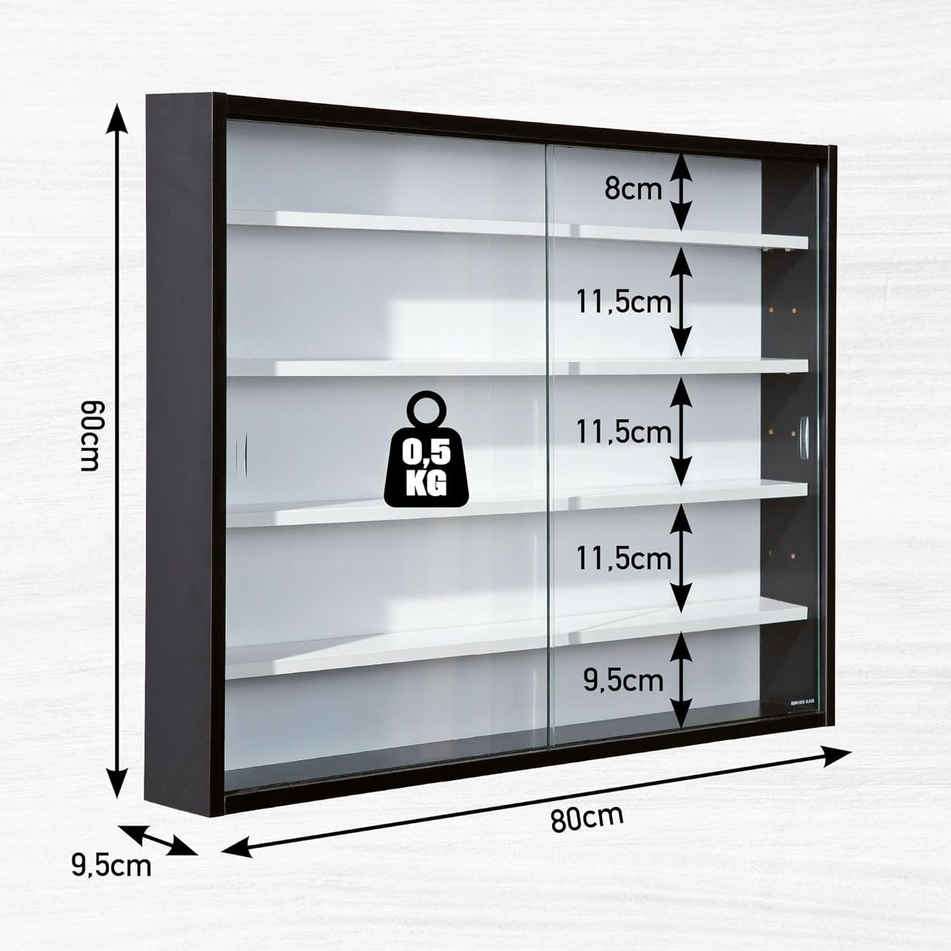 Vetrine: Sammlervitrine, Hängevitrine, Wandregal, Glasvitrine Bla/Whi – Nuovo e nell'imballaggio originale da Fislisbach venduto da IboTrade 2