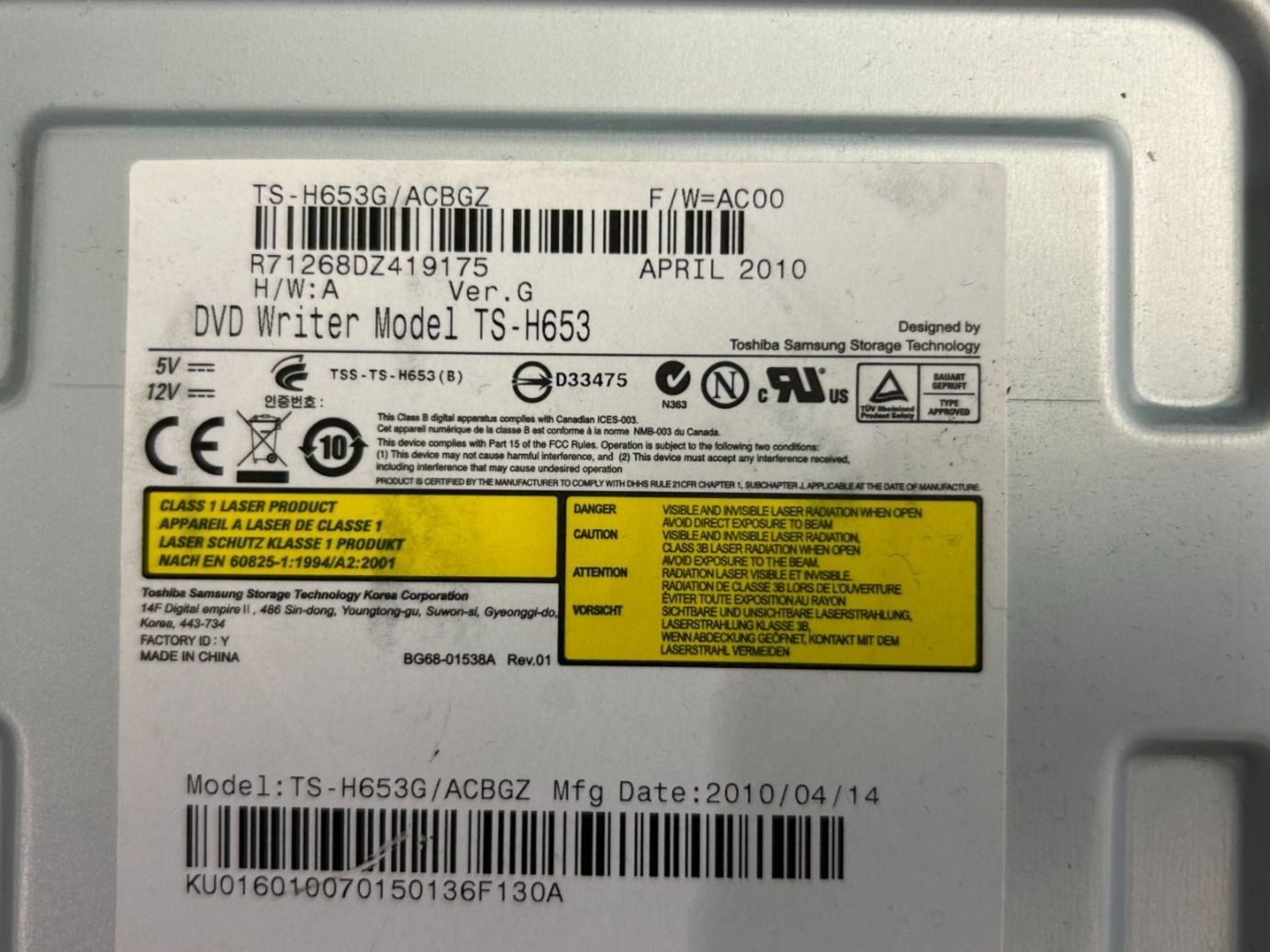 Samsung Registratori: DVD Writher Model TS-H653 (für Einbau in PC) – Usato da Hinwil venduto da steelpuls 1