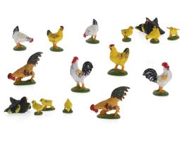 16 HÜHNER FIGUREN FÜR MODELLBAU - FIGUREN - EISENBAHN H0