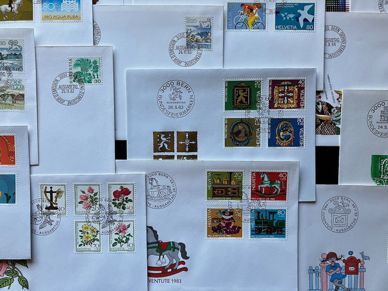 Alle Briefmarken: Schweiz FDC 1982-84 komplett – Gebraucht aus Nesslau von zueri6 5