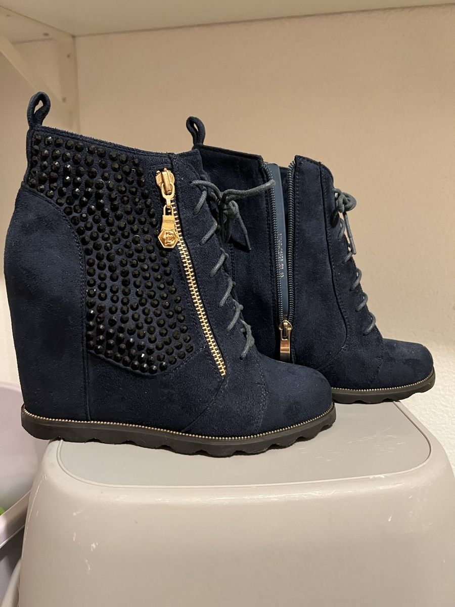 Scarpe da donna: Bottines compensées en daim bleuT37, NEU – Nuovo (secondo la descrizione) da Porrentruy venduto da SYANKA 2