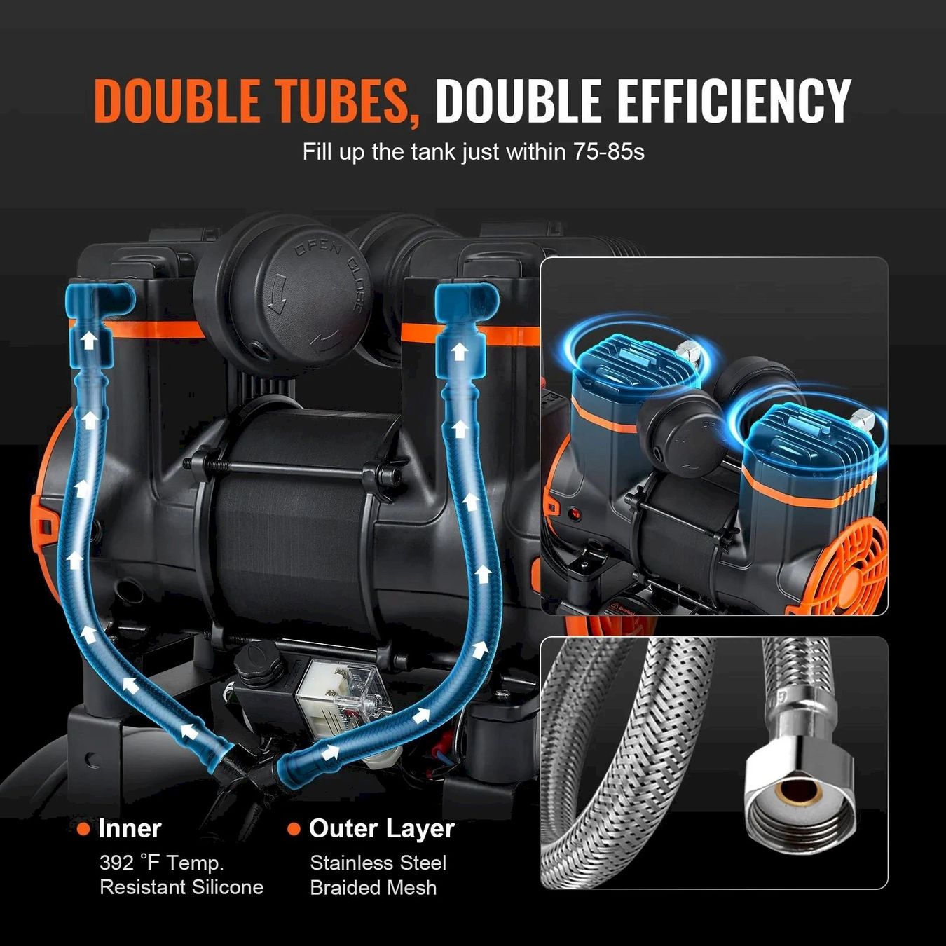 Compresseurs: VEVOR 2-900F18 Flüsterkompressor 8bar18L – Neuf avec emballage d'origine à Bottighofen par zaap 2