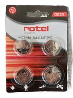 4 Stück ROTEL Lithium Knopfzellen CR2032 NEU&OVP!