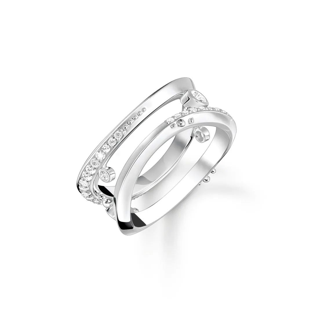 Thomas Sabo Anelli: Thomas Sabo Silberring mit Zirkonia, Grösse 54 – Nuovo (secondo la descrizione) da Pfungen venduto da Coco_ch