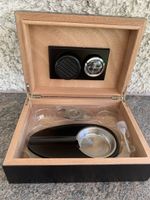 Neuer Humidor Zigarrenkiste mit Hygrometer schwarz Holz