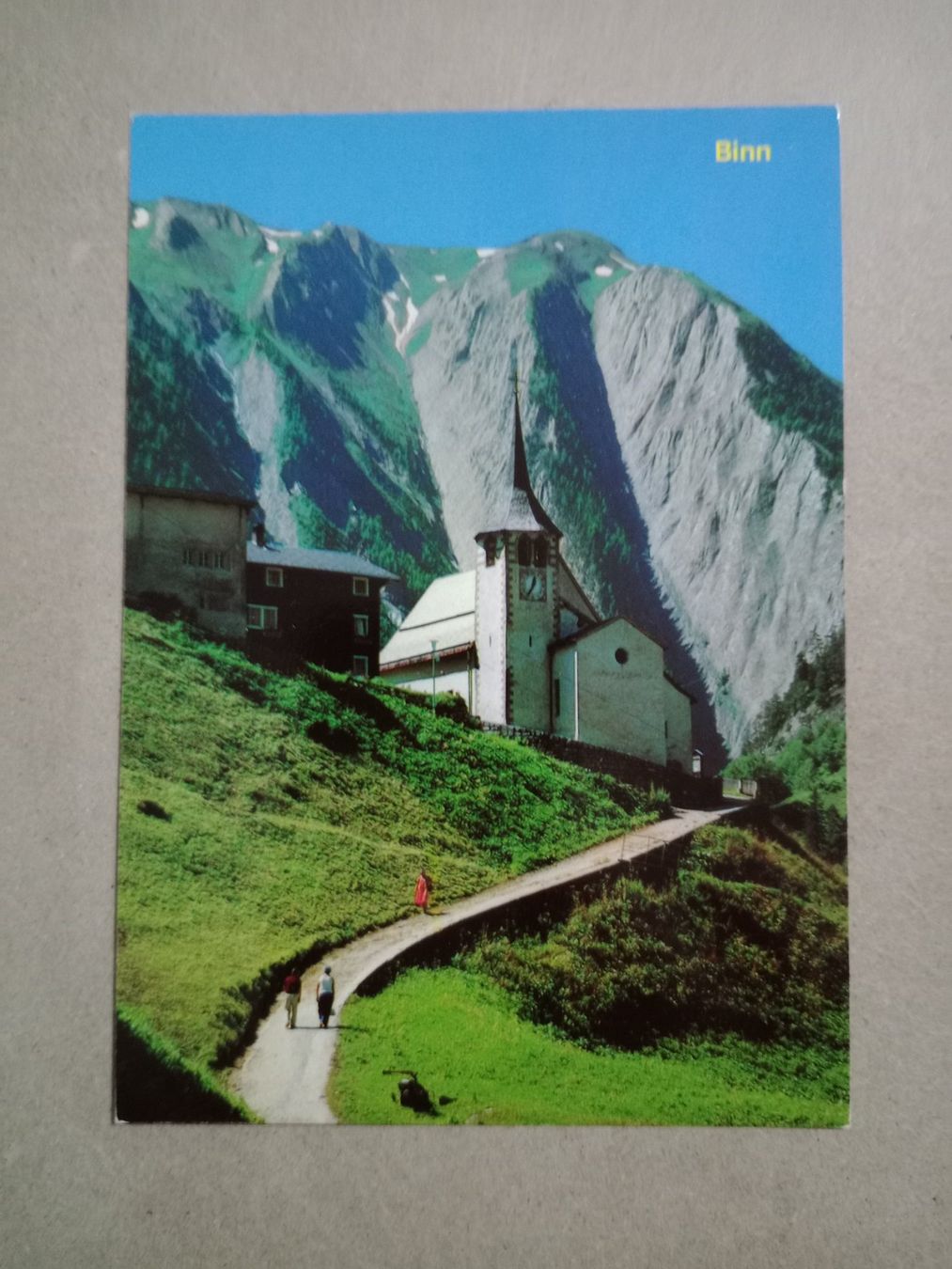 Ansichtskarten: AK Binn Wallis Kirche mit Breithorn – Gebraucht aus Küttigen von Melisch1000