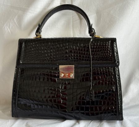 Damen-Handtasche, Création Salko, Kroko-Imitat aus Echtleder