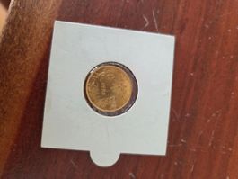 Goldmuenze Helvetia 10 CHF 1922 in Schutzhuelle