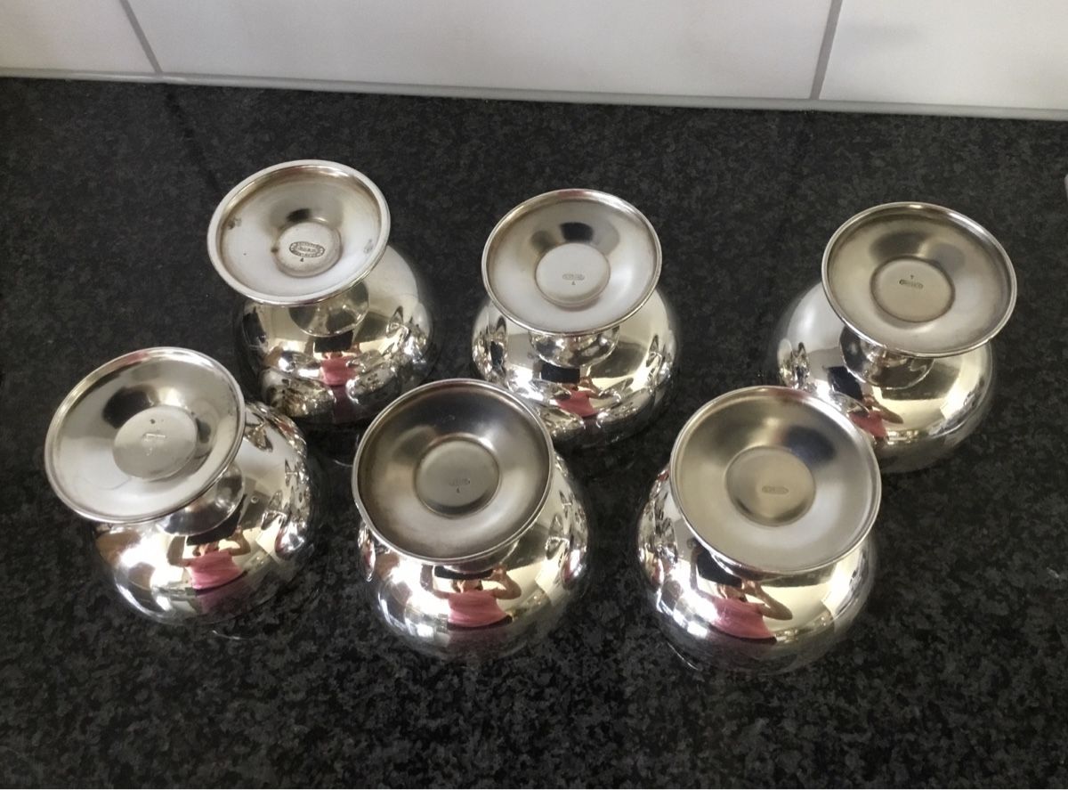 Geschirrsets: 6 Vintage Silberbecher BEARD Eisbecher  – Gebraucht aus Rüschlikon von succes08 1