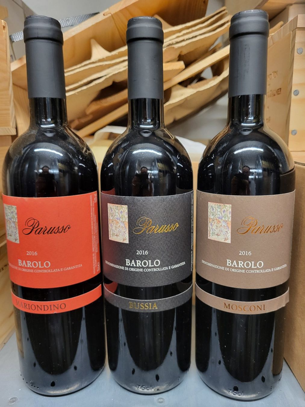 3 Flaschen Parusso Barolo 2016 (Bussia, Mariondino, Mosconi) (Neu ...