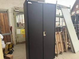 Lista Metallschrank, schwarz, B:100, T:40, H:195cm