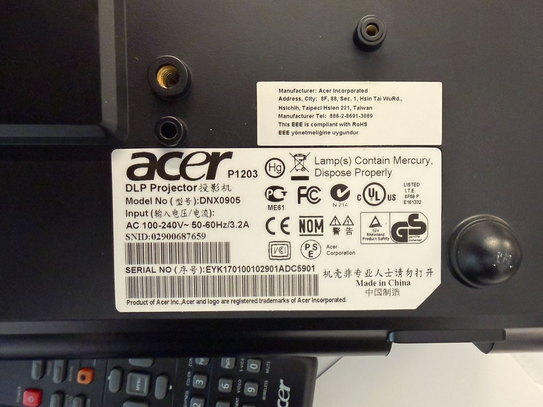 Acer Proiettori: Acer P1203 Beamer – Usato da Wettingen venduto da vikivi 4
