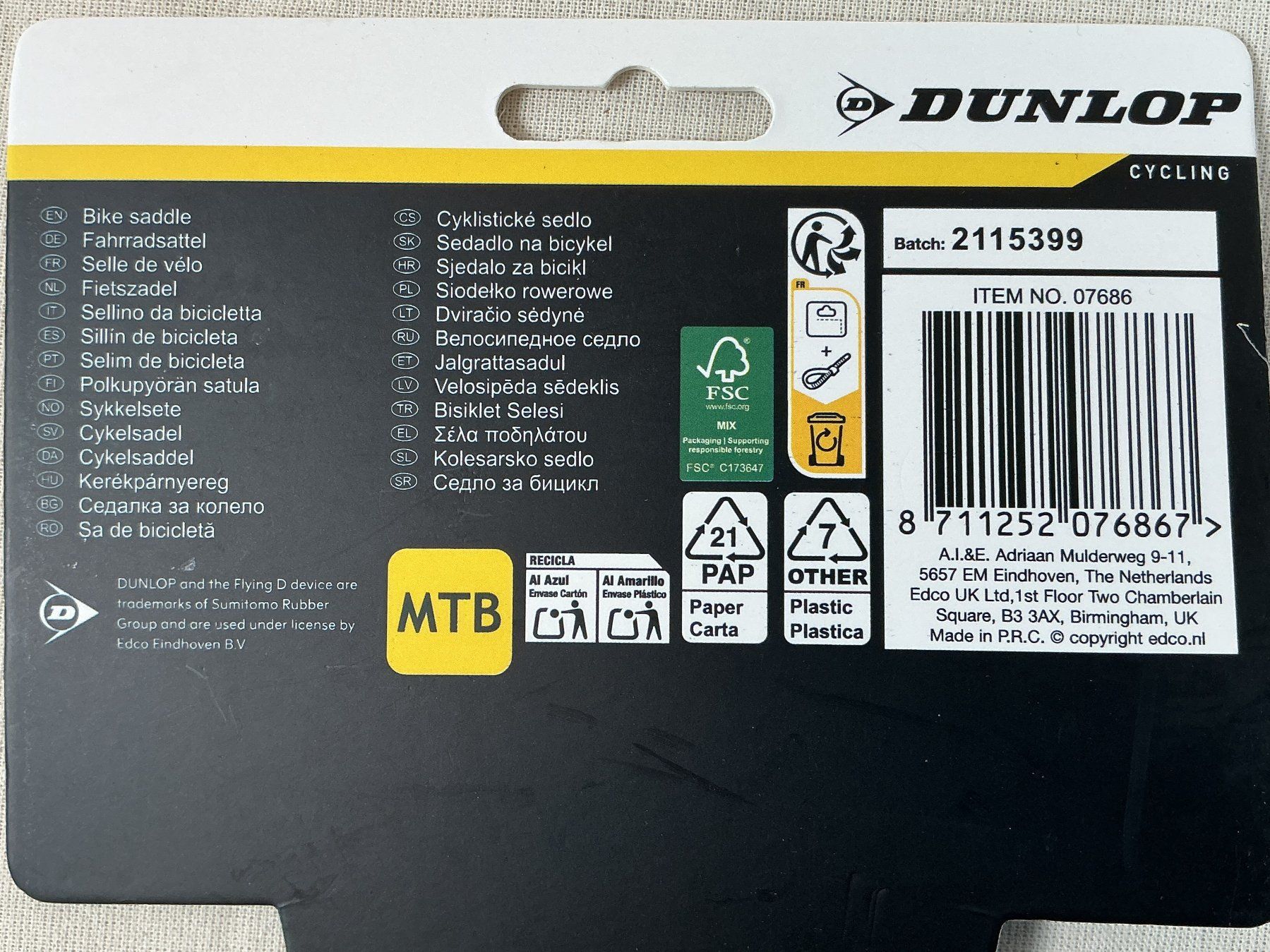 Dunlop Pezzi di ricambio: DUNLOP Soft Plus MTB Fahrradsattel – Nuovo (secondo la descrizione) da Richterswil venduto da Restwert_Richterswil 1
