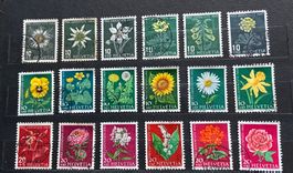 Schweizer Pro Juventute Marken: Blumen