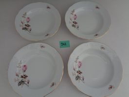 4 Suppenteller – Kahla – Rosenmotiv