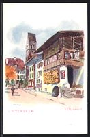 Unterseen, Strassenpartie mit Blick zum 
