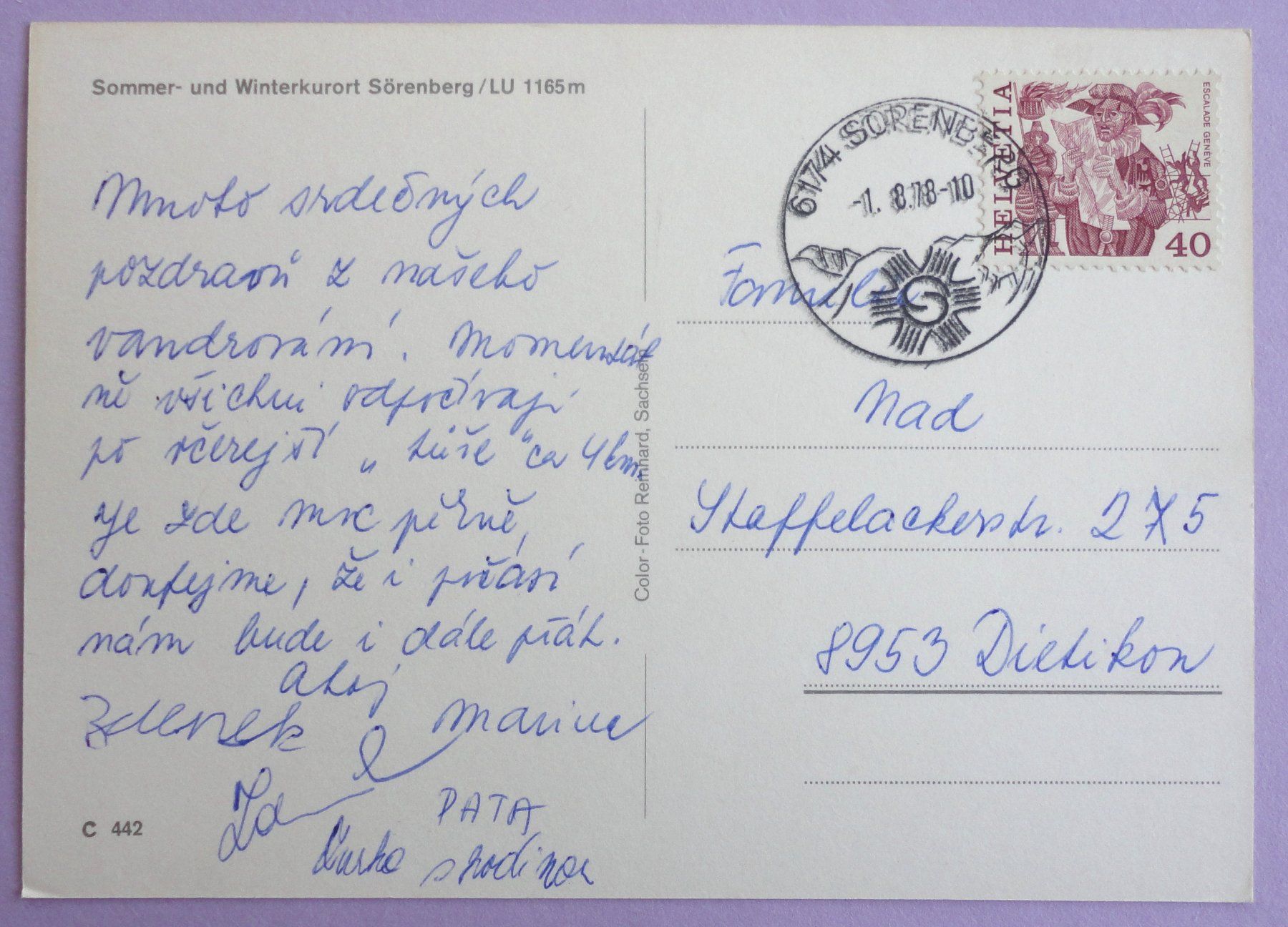 Cartes postales: Sörenberg / LU 1165 m – D'occasion à Fétigny par Billy2miny 1