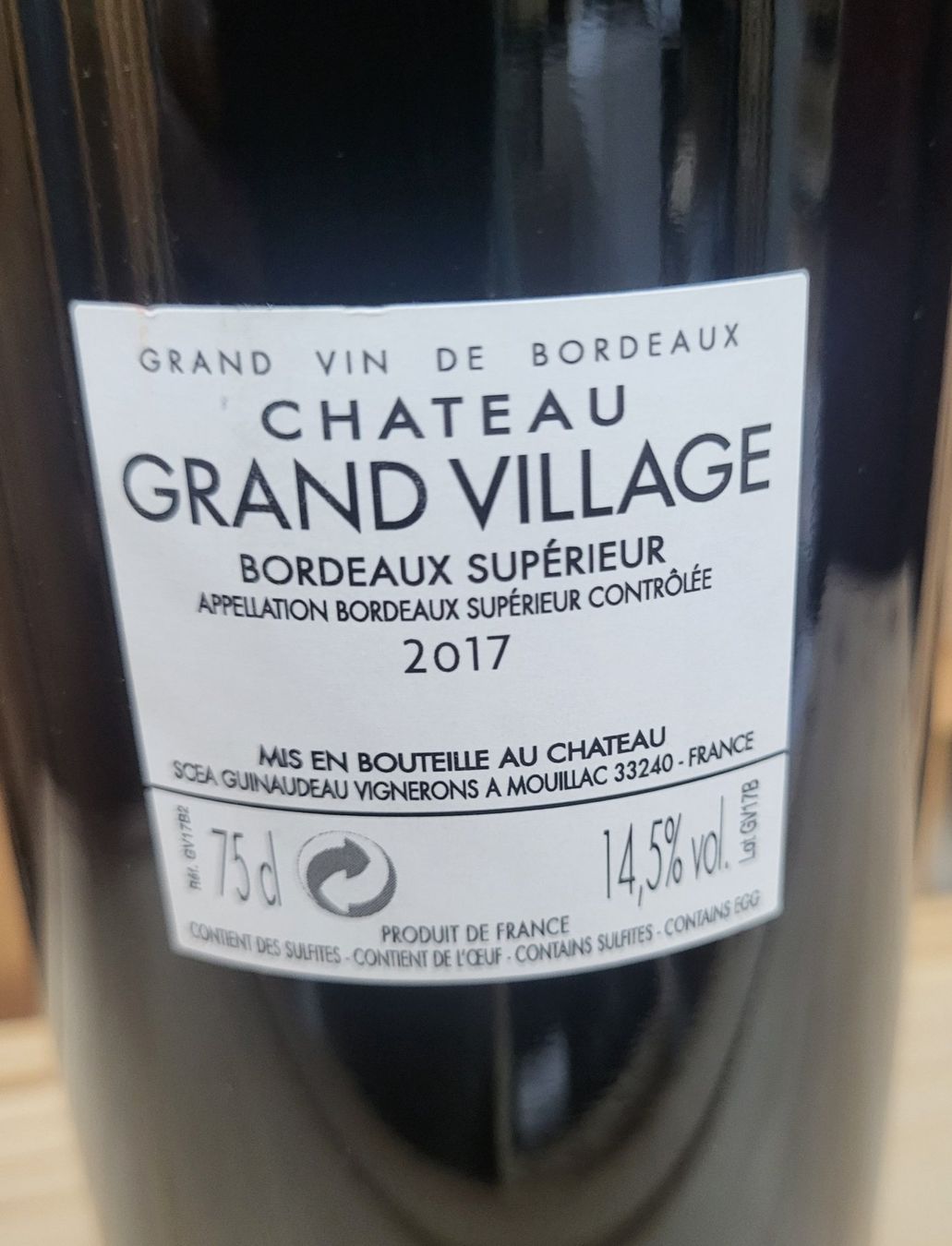 Vins: Château Grand Village 2017 – Neuf (Voir description) à Zürich par xnanxaosi 1