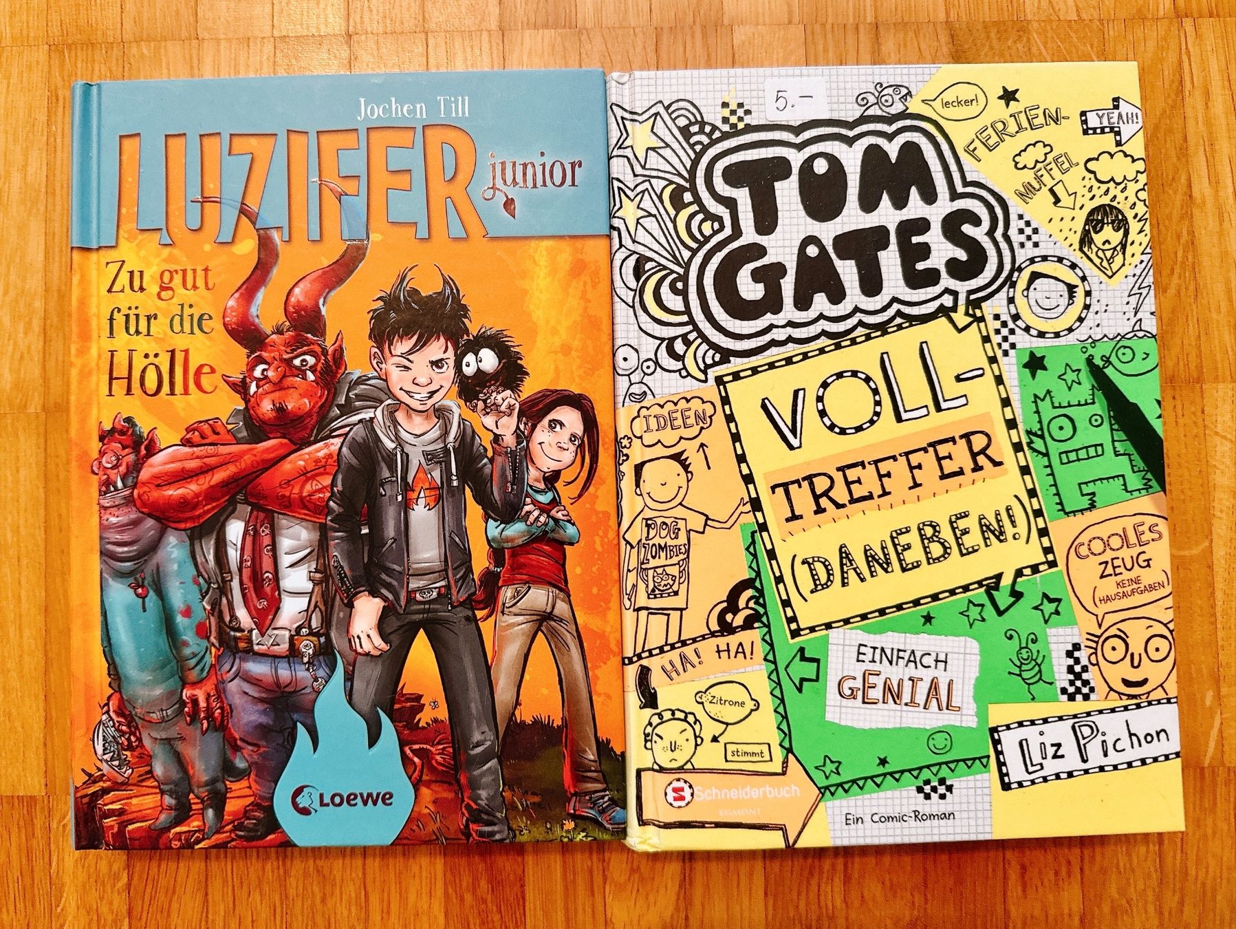 Bücher: 2 Kinderbücher/Jugenbücher: Luzifer Junior, & Tom Gates – Gebraucht aus Muttenz von denise06