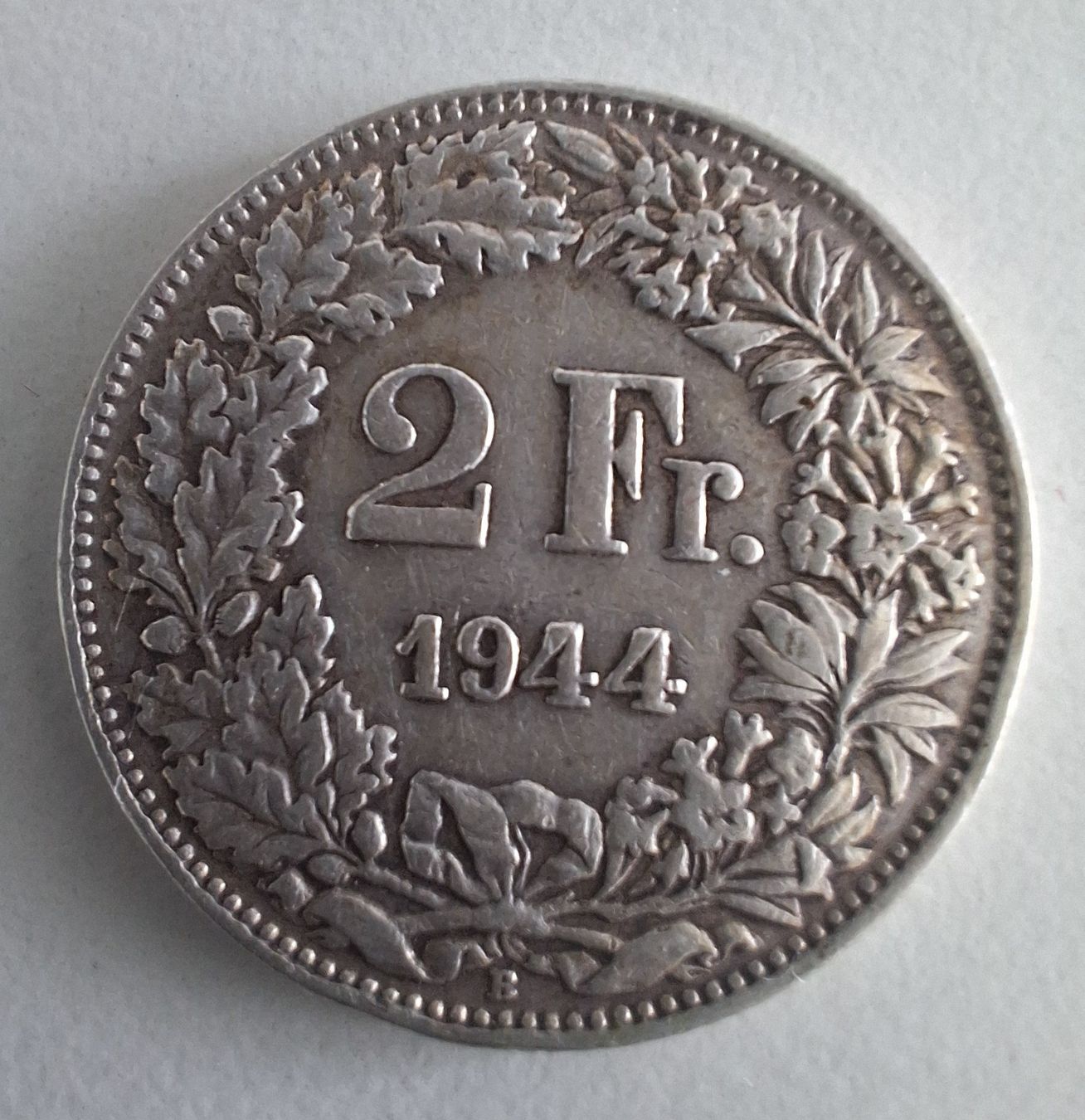 Tutti le monete: Schweizer Silber-Zweifränkler 1944 – Usato da Rothenburg venduto da Lugo