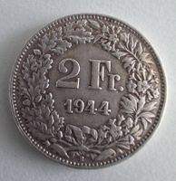 Schweizer Silber-Zweifränkler 1944