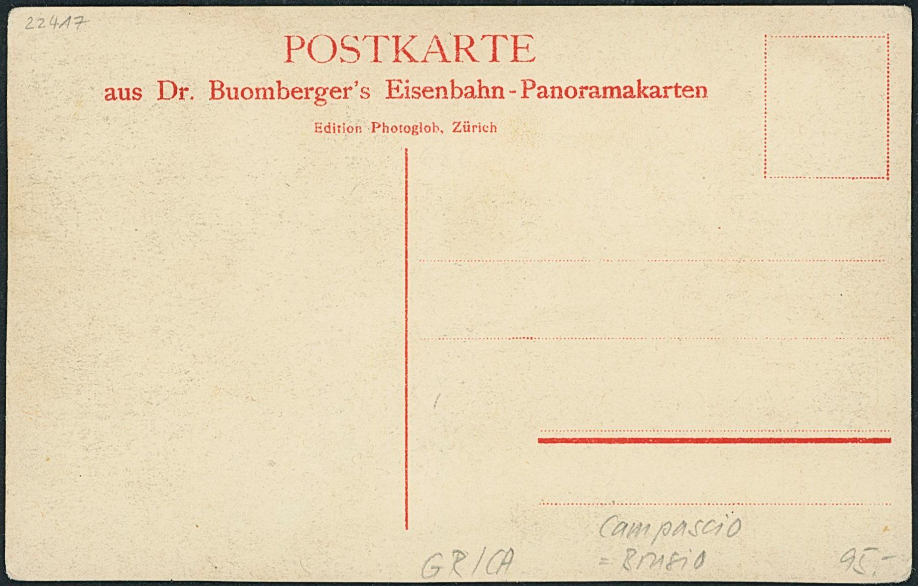 Cartoline postali: GR Campascio - Brusio – Usato da Schindellegi venduto da masutka7 1