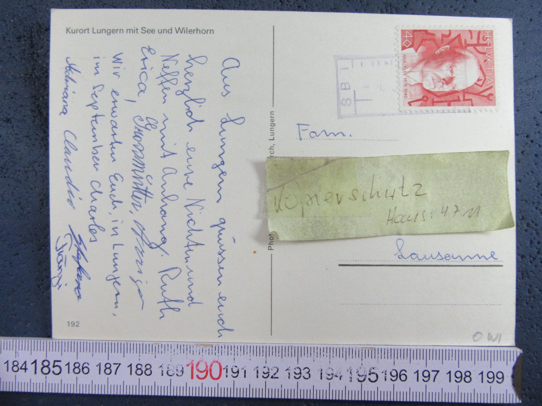 Cartoline postali: LUNGERN AM SEE WILERHORN AK ONW – Usato da Ettingen venduto da Hausi4711 1