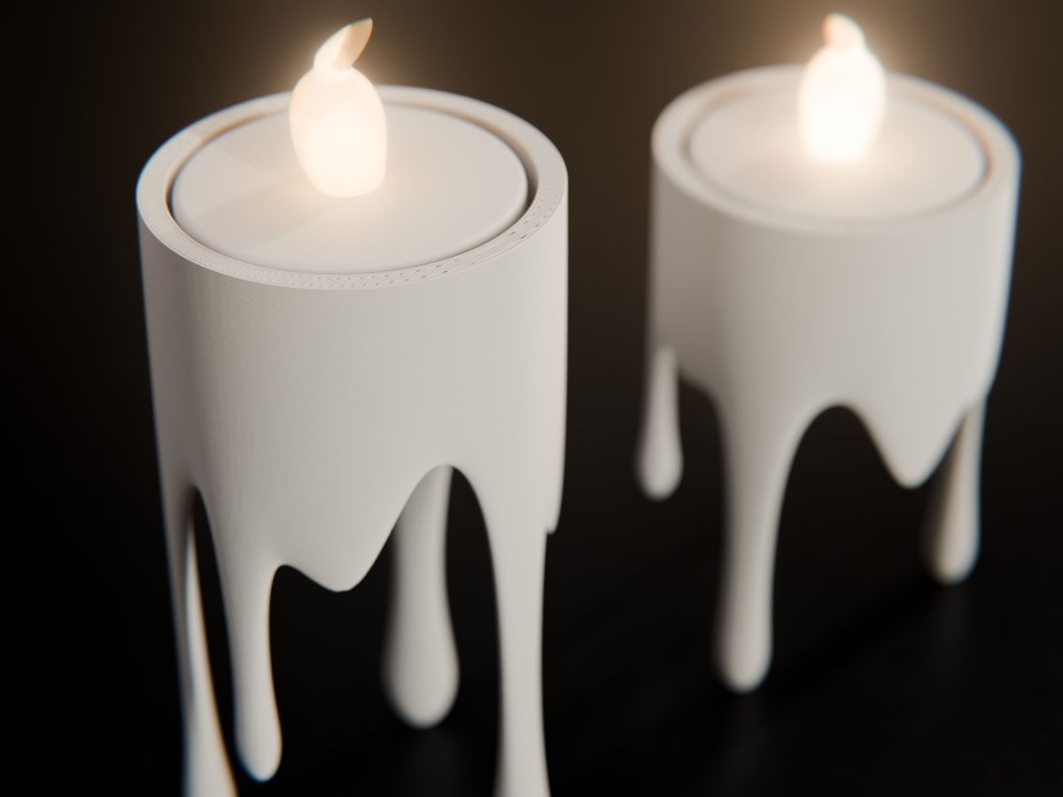 Tutte le decorazioni: Drip design LED candle set white two pieces new condition – Nuovo (secondo la descrizione) da Dübendorf venduto da del_82k8 1