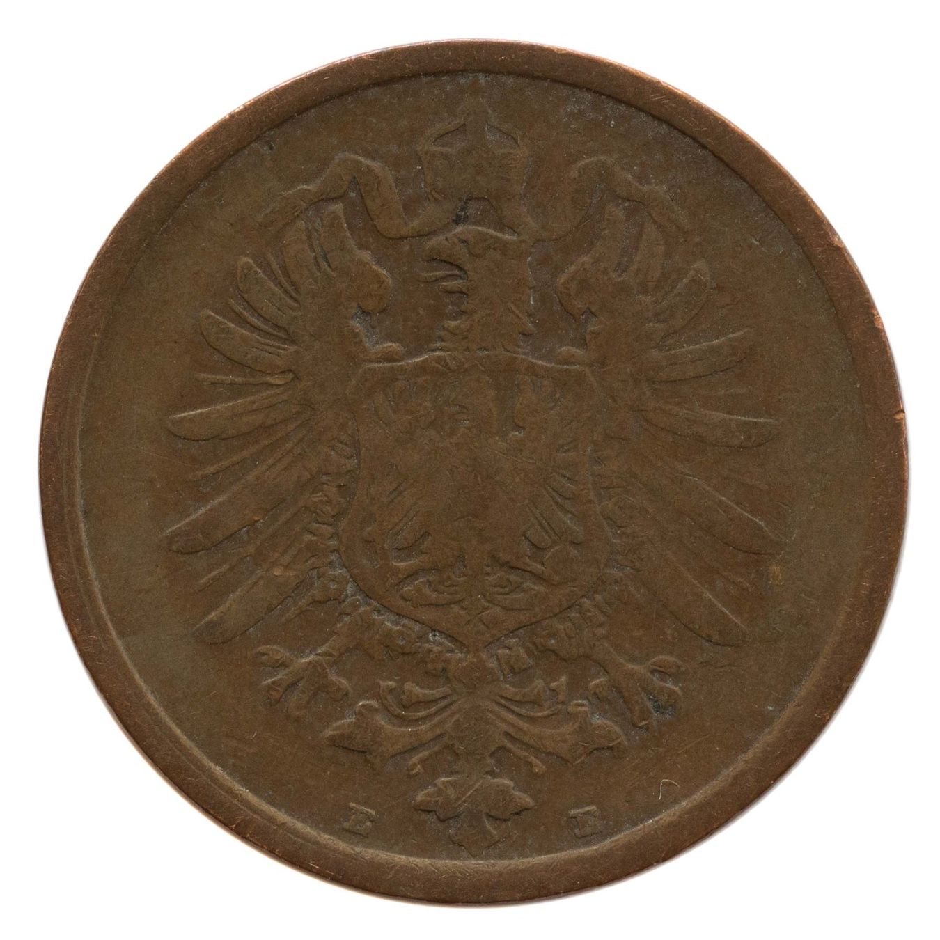 Alle Münzen: Deutschland Kaiserreich 2 Pfennig 1876 E – Gebraucht aus Rotkreuz von num_6343 1