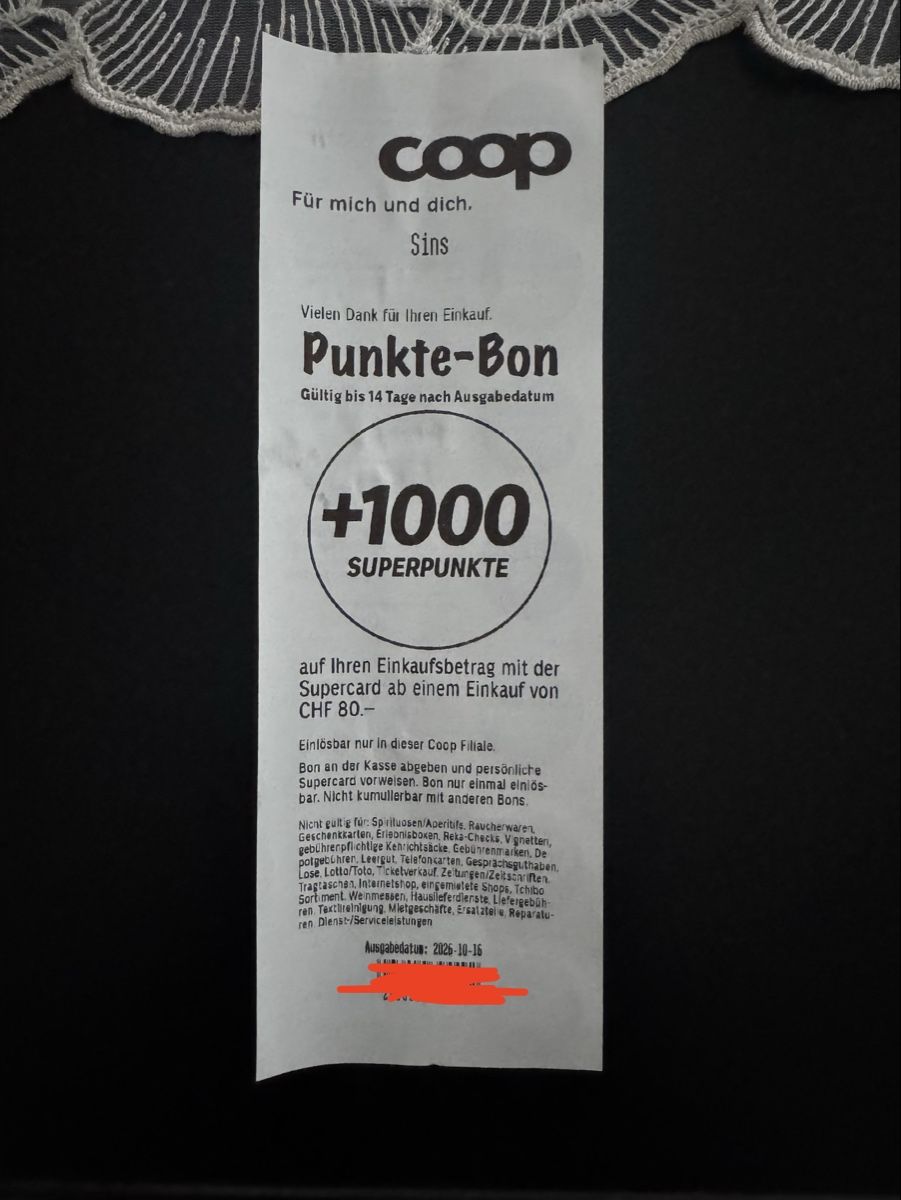 Gutscheine: Coop Punkte-Bon – Neu und originalverpackt aus Sins von sum_lv6d