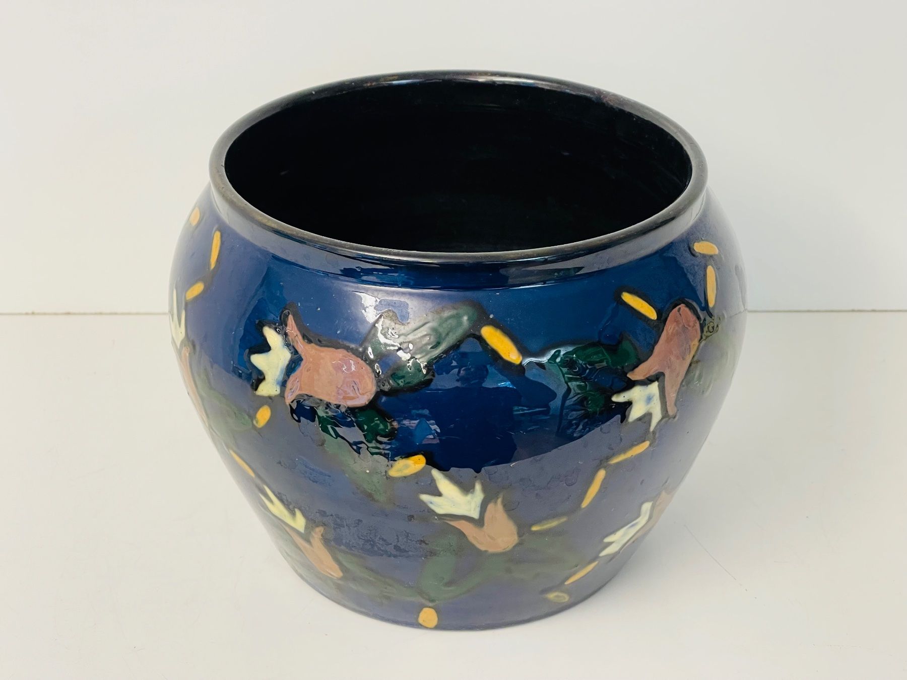 Vasi & Recipienti: Blaue Keramik Vase handbemalt – Usato da Zürich venduto da Arche_Brockenhaus