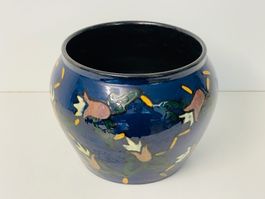 Blaue Keramik Vase handbemalt