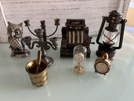 8x Miniaturen aus Messing/Zinn/Metall