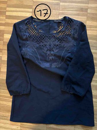Maison Scotch Blouse Navy Blue With Embroidery