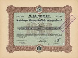 Marienberger Mosaikplattenfabrik AG, Marienberg - 1923