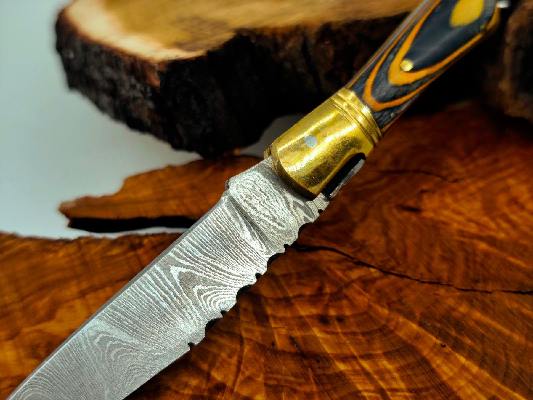 Accessori: Laguiole Damast Messer Klappmesser echtes Damastmesser – Nuovo e nell'imballaggio originale da Arlesheim venduto da Premius_1 3