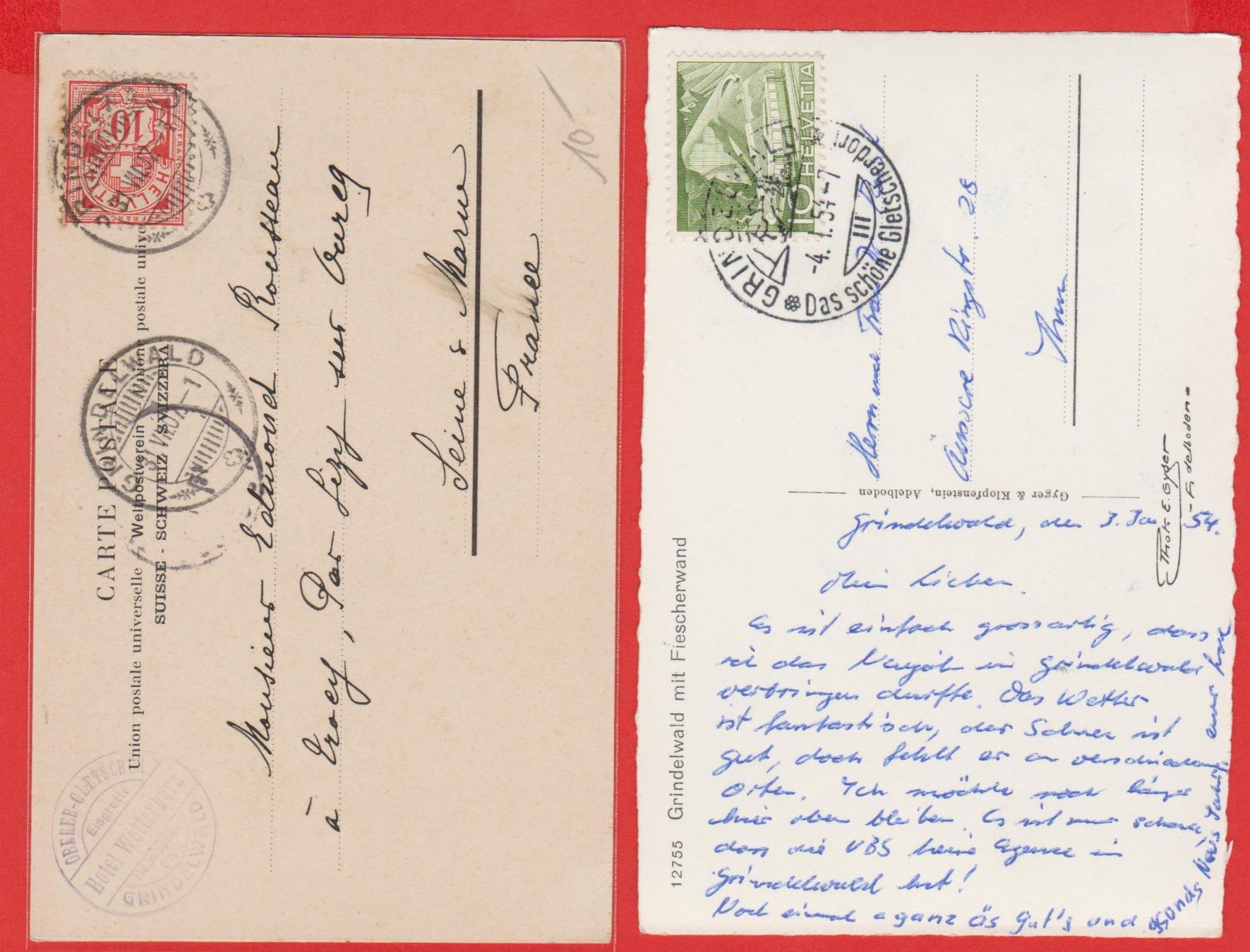 Cartoline postali: Grindelwald   -   4 verschiedene gute alte Ansichtkarten – Usato da Vitznau venduto da Ropaku 3