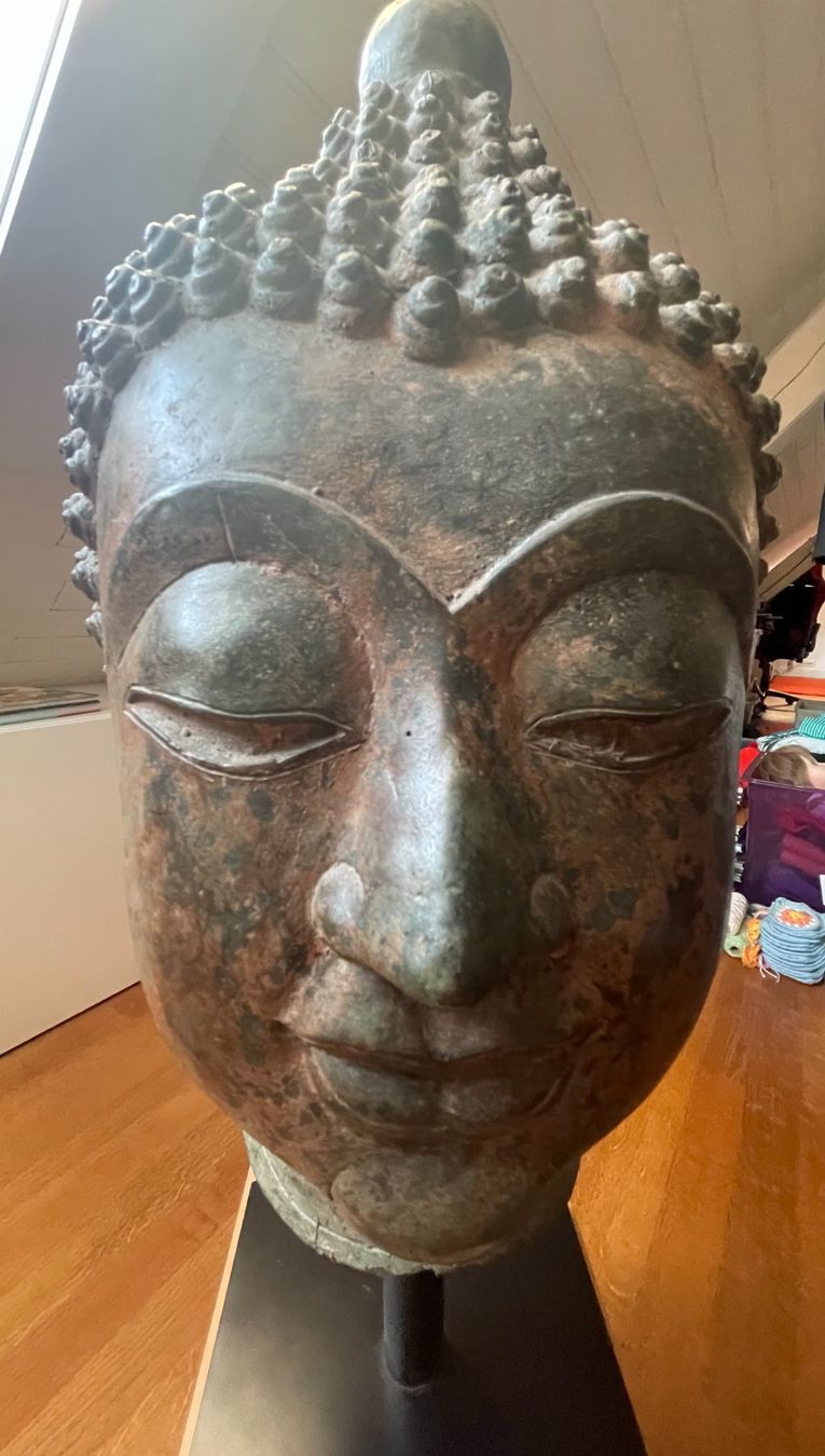 Figuren: Buddha Kopf, Metall,  Höhe 55 cm – Gebraucht aus Aarau von Chicca2006 8