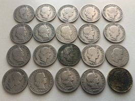 Lot mit 20 Stk. 5 Rp. ab 1880 - 1918