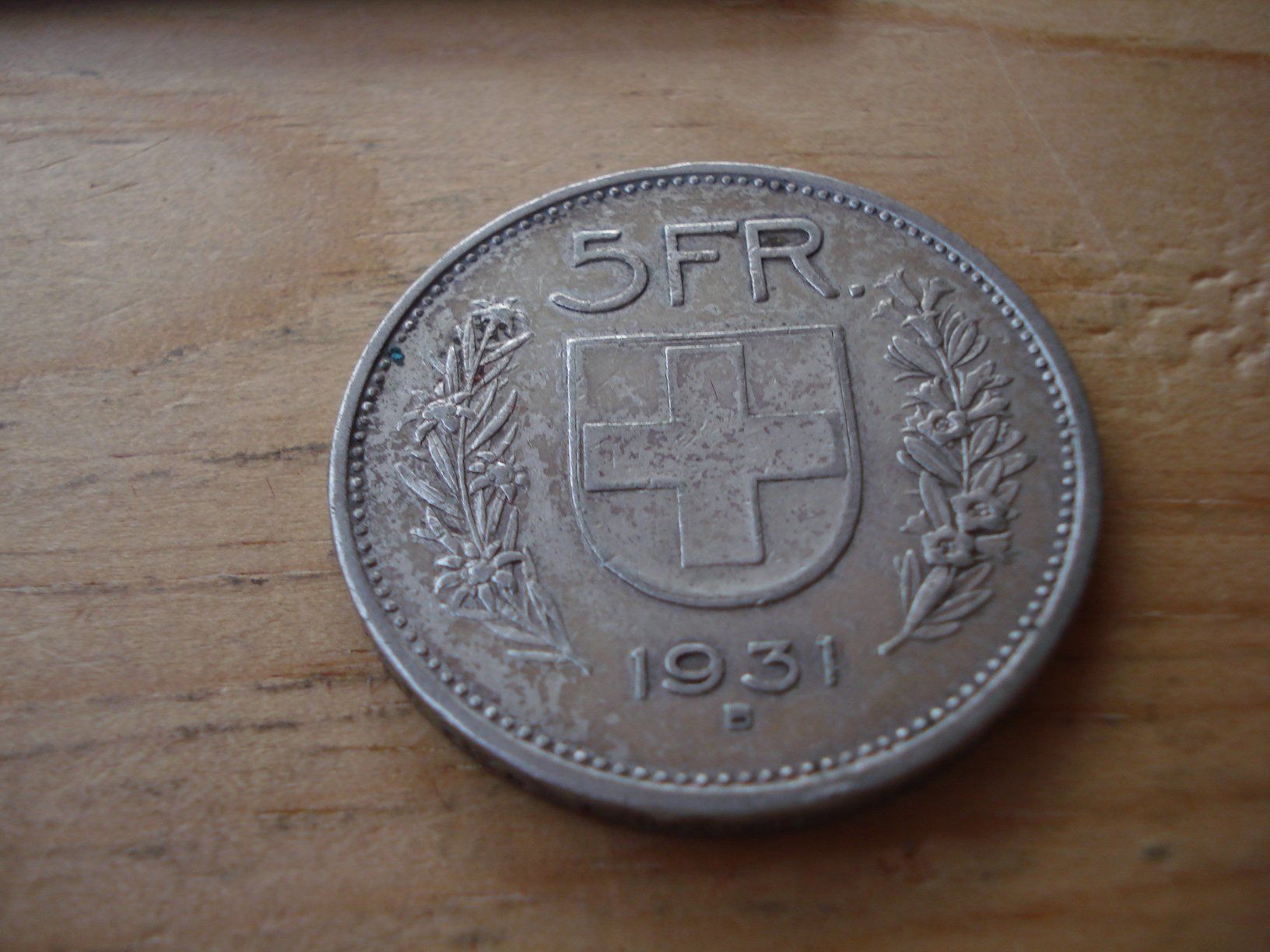 Alle Münzen: (D2) 5 Franken 1931 – Gebraucht aus Erlach von Net-Coins