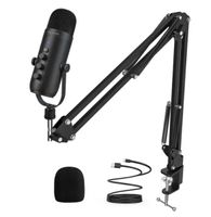 USB Studio-Kondensatormikrofon Set mit Boom Arm