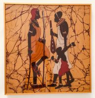 Wunderschönes Original-Batikbild gold