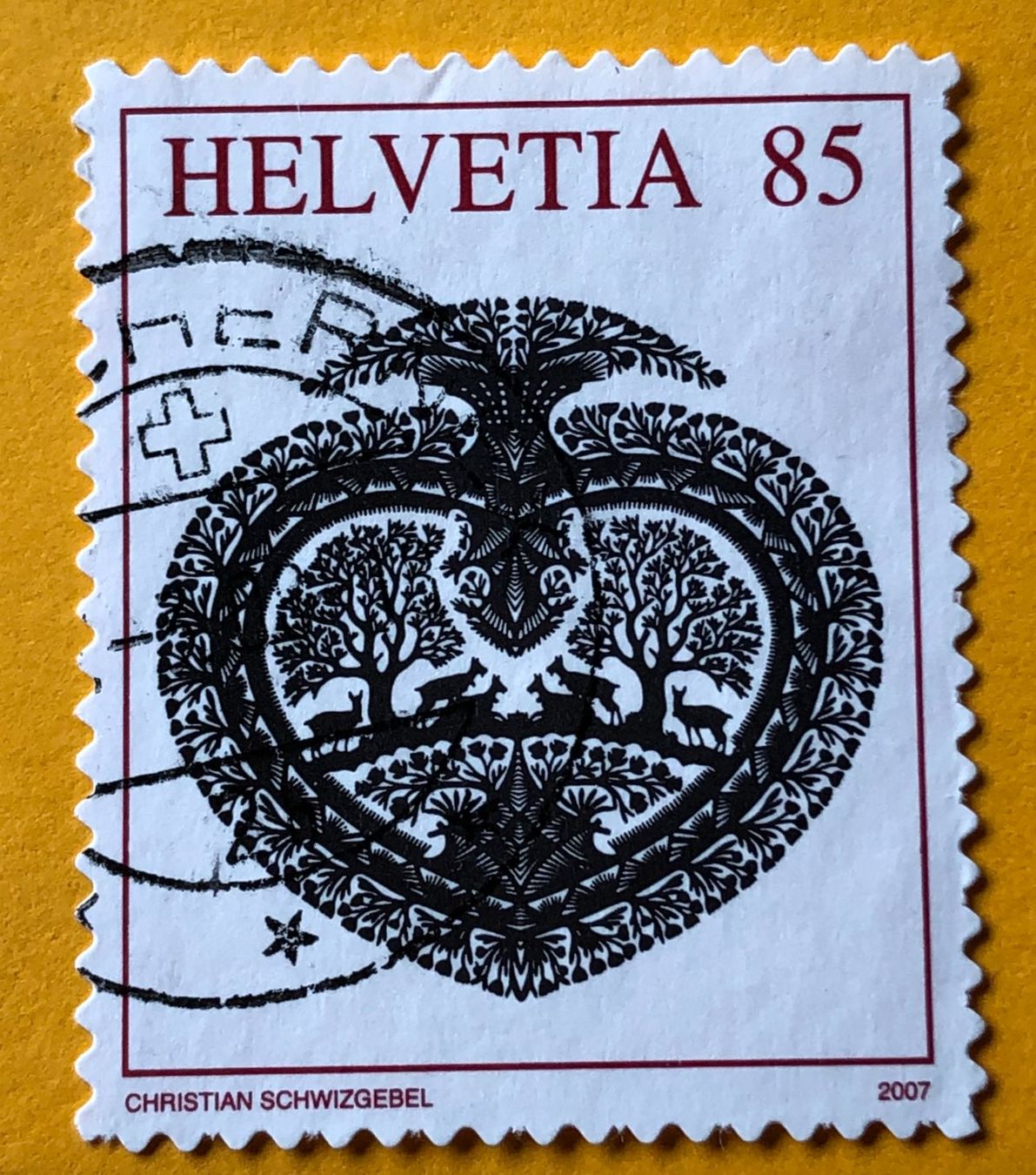 Alle Briefmarken: Nr.1250A Herz  GESTEMPELT Sondermarken 2007    – Gebraucht aus Aarau von Billa007