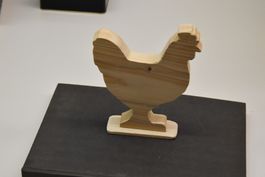 Holzhahn Dekoration unlackiert  15cm